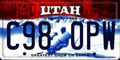 UT license plate C980PW
