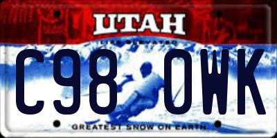UT license plate C980WK