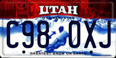 UT license plate C980XJ