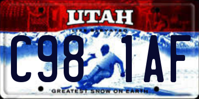 UT license plate C981AF