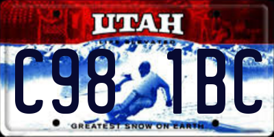 UT license plate C981BC