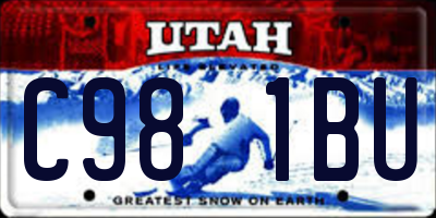 UT license plate C981BU