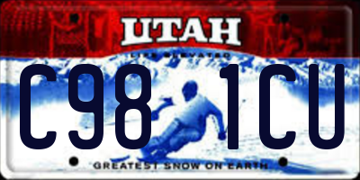 UT license plate C981CU
