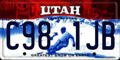 UT license plate C981JB