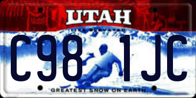 UT license plate C981JC