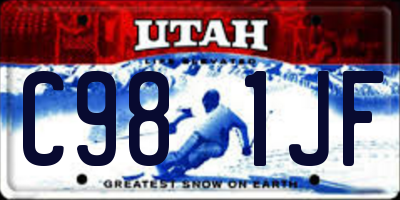 UT license plate C981JF