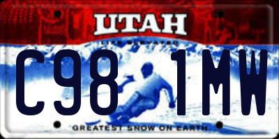 UT license plate C981MW
