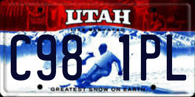 UT license plate C981PL
