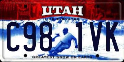 UT license plate C981VK