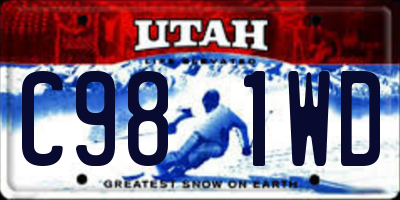 UT license plate C981WD