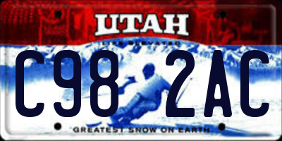 UT license plate C982AC