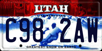 UT license plate C982AW