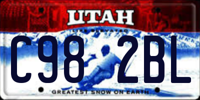 UT license plate C982BL