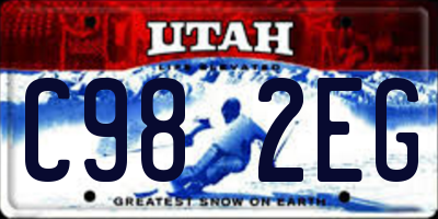 UT license plate C982EG