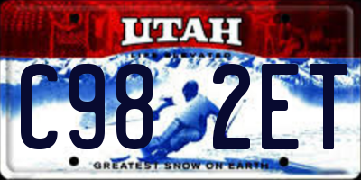 UT license plate C982ET