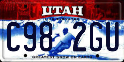 UT license plate C982GU