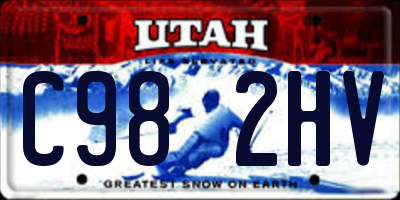 UT license plate C982HV
