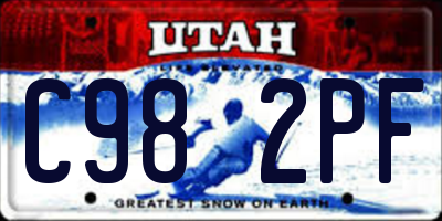 UT license plate C982PF