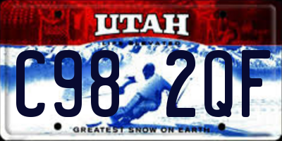 UT license plate C982QF