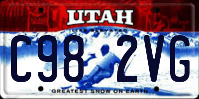 UT license plate C982VG