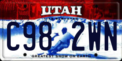 UT license plate C982WN