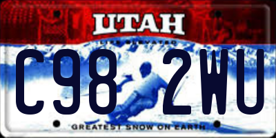 UT license plate C982WU