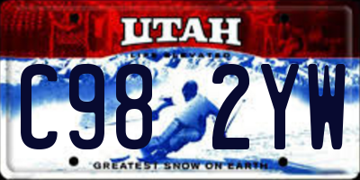 UT license plate C982YW