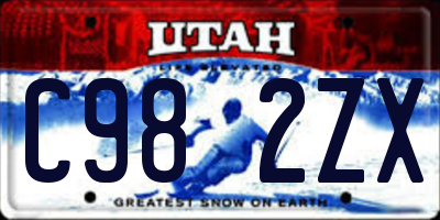 UT license plate C982ZX