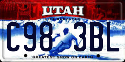 UT license plate C983BL
