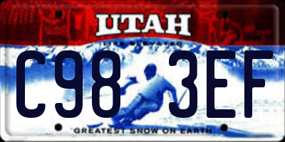 UT license plate C983EF