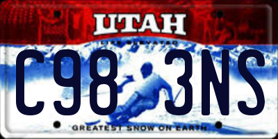 UT license plate C983NS