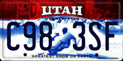 UT license plate C983SF