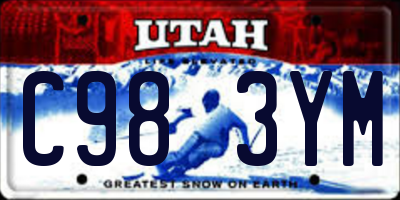 UT license plate C983YM
