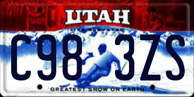 UT license plate C983ZS