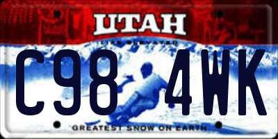 UT license plate C984WK