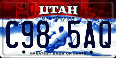 UT license plate C985AQ