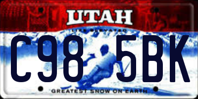 UT license plate C985BK