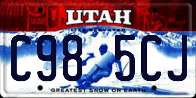 UT license plate C985CJ
