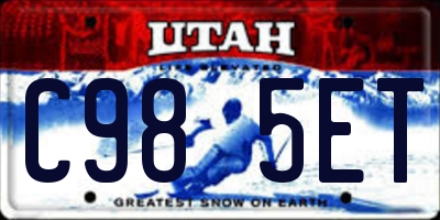 UT license plate C985ET