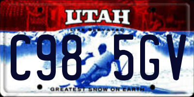 UT license plate C985GV