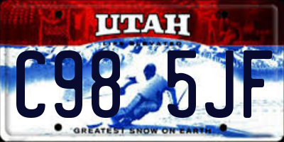 UT license plate C985JF