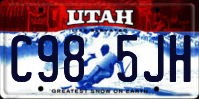 UT license plate C985JH