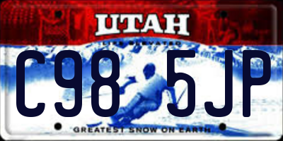 UT license plate C985JP