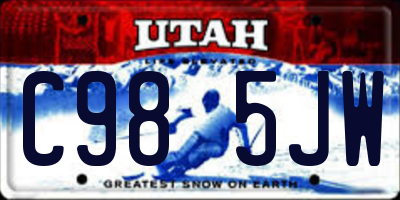 UT license plate C985JW