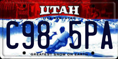 UT license plate C985PA