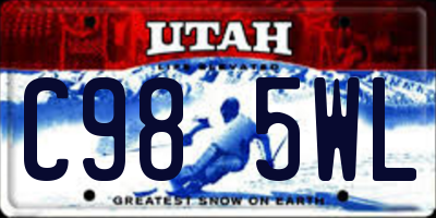 UT license plate C985WL