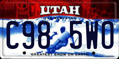 UT license plate C985WO