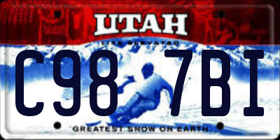 UT license plate C987BI