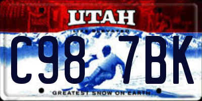UT license plate C987BK