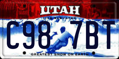 UT license plate C987BT